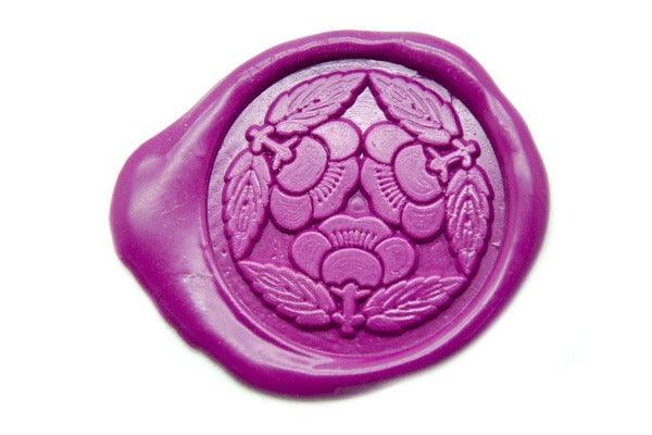 Japanese Kamon Ume Plum Flower Deco Wax Seal Stamp - Backtozero B20 - Botanical, floral, Flower, Fuchsia, Japanese, japanese family crest, Kamon, Nature, peony, Plant, Signature, signaturehandle