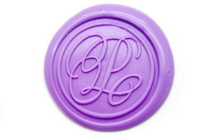 Suzanne Cunningham Calligraphy P Wax Seal Stamp | Available in 4 Sizes - Backtozero B20 - 1 initial, 1.2cm, 1initial, Calligraphy, collaboration, Lavender, mini, Monogram, One initial, Personalized, signature, signaturehandle, Suzanne Cunningham, tiny