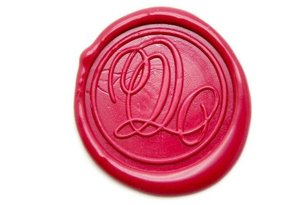Suzanne Cunningham Calligraphy Q Wax Seal Stamp | Available in 4 Sizes - Backtozero B20 - 1 initial, 1.2cm, 1initial, Calligraphy, collaboration, mini, Monogram, One initial, Personalized, Rose Red, Signature, signaturehandle, Suzanne Cunningham, tiny