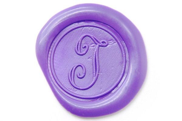 Calligraphy Initial Wax Seal Stamp - Backtozero B20 - 1 initial, 1initial, Calligraphy, genericlonghandle, Letter, Monogram, One Initial, Personalized, Purple
