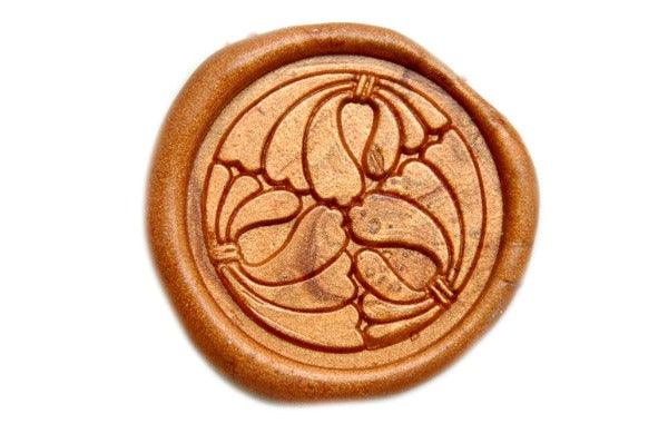 Japanese Kamon Wata DecoWax Seal Stamp - Backtozero B20 - Copper Gold, Deco, Decorative, Japanese, japanese family crest, Kamon, Signature, signaturehandle