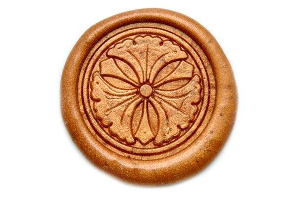 Japanese Kamon Icho Ginkgo Leaf Wax Seal Stamp - Backtozero B20 - Botanical, Copper Gold, Deco, Decorative, ginkgo, him, icho, Japanese, japanese family crest, Kamon, Leaf, Nature, Plant, Signature, signaturehandle