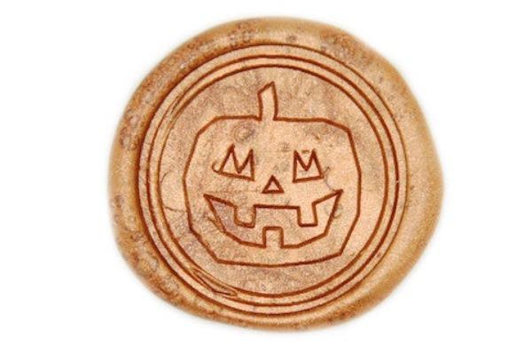 Jack'o'Pumpkin Wax Seal Stamp - Backtozero B20 - Copper Gold, genericlonghandle, halloween, Holidays, pumpkin