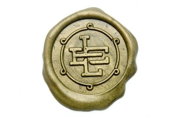 Interlock Monogram Wire Wax Seal Stamp - Backtozero B20 - 2 initials, 2initials, Dark Gold, double, Double Initials, him, Interlink, interlock, interlocking, Monogram, Personalized, Signature, signaturehandle, Two initials, Wedding