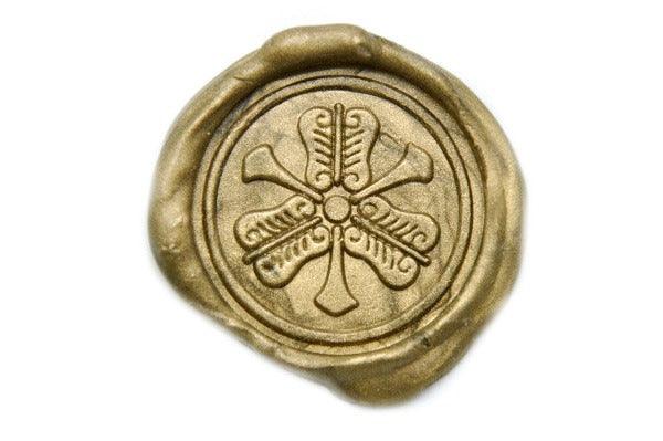 Japanese Kamon Touuchiwa Fan Deco Wax Seal Stamp - Backtozero B20 - Copper, Deco, Decorative, him, Japanese, japanese family crest, Kamon, Signature, signaturehandle