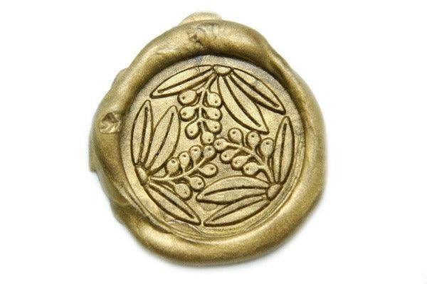 Japanese Kamon Naten Flower Deco Wax Seal Stamp - Backtozero B20 - Botanical, Copper, Decorative, floral, Flower, Japanese, japanese family crest, Kamon, Leaf, Nature, Signature, signaturehandle