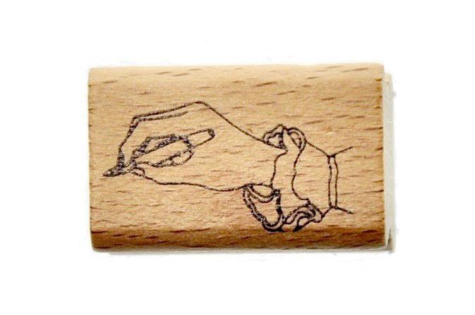 Hand Gesture Rubber Stamp | Write - Backtozero B20 - hand, hand gesture, handgesture, hands, rubber stamp