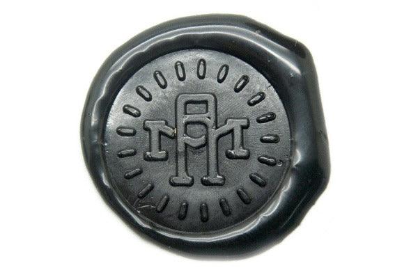 Interlock Monogram Starburst Wax Seal Stamp - Backtozero B20 - 2 initials, 2initials, Black, double, Double Initials, him, interlock, interlocking, Monogram, Personalized, Signature, signaturehandle, Two initials, Wedding