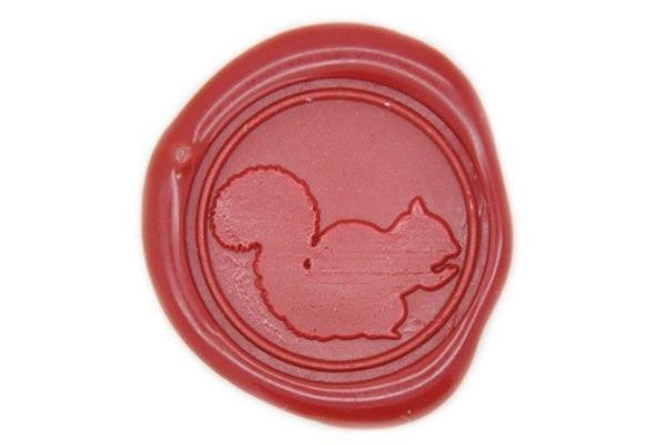Squirrel Wax Seal Stamp - Backtozero B20 - Animal, genericlonghandle, Palm Red, Squirrel