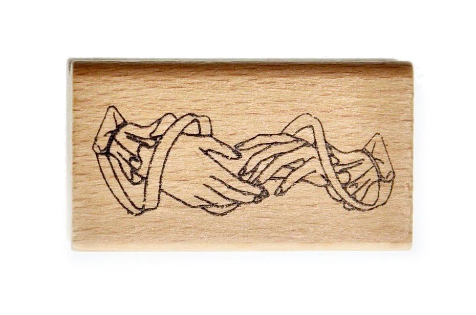 Hand Gesture Rubber Stamp | Reaching Hands - Backtozero B20 - hand, hand gesture, handgesture, hands, rubber stamp