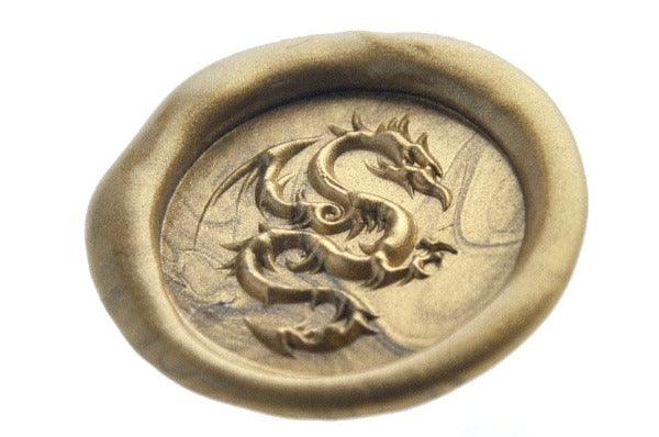3D Dragon Wax Seal Stamp - Backtozero B20 - 3D, Copper, Dragon, genericlonghandle, Heraldic, Mythical Creatures