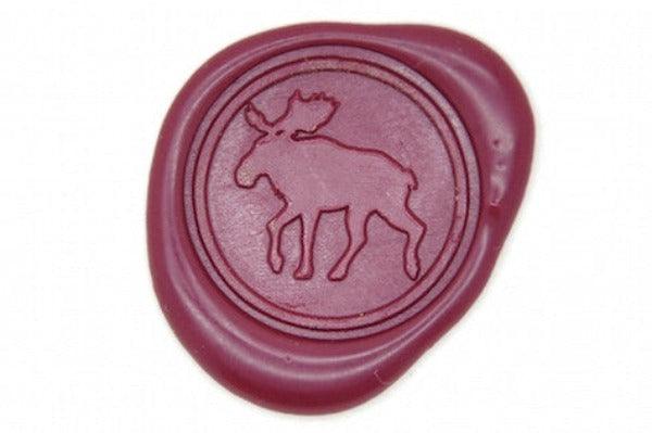 Moose Wax Seal Stamp - Backtozero B20 - Animal, christmas, Deep Red, genericlonghandle, Holidays, Moose, xmas
