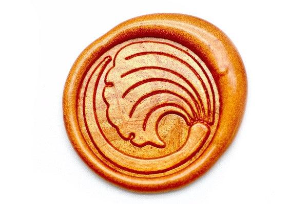 Japanese Kamon Icho Ginkgo Leaf Wax Seal Stamp - Backtozero B20 - Botanical, Copper Gold, Deco, Decorative, ginkgo, Japanese, japanese family crest, Kamon, Leaf, Leafs, Nature, Plant, Signature, signaturehandle