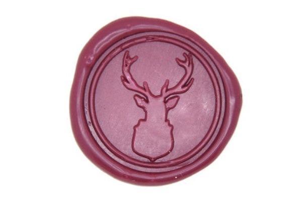 Deer Antler Wax Seal Stamp - Backtozero B20 - Animal, Burgundy, Deer, deer stag, genericlonghandle, stag, Woodland