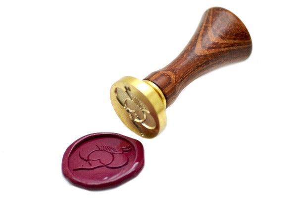 Japanese Kamon Ume Plum Flower Crane Wax Seal Stamp - Backtozero B20 - blossom, Botanical, Burgundy, crane, floral, Flower, her, Japanese, japanese family crest, Kamon, Nature, Plant, plum blossom, Signature, signaturehandle, ume