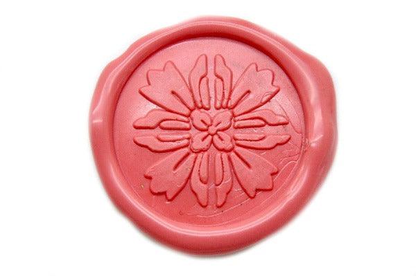 Floral Deco Wax Seal Stamp - Backtozero B20 - Botanical, Deco, Decorative, floral, Flower, Nature, Pink, Signature, signaturehandle
