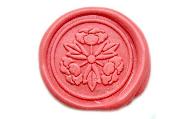 Japanese Kamon Botan Peony Wax Seal Stamp - Backtozero B20 - botan, Botanical, Decorative, floral, Flower, Japanese, japanese family crest, Kamon, Nature, peony, Signature, signaturehandle