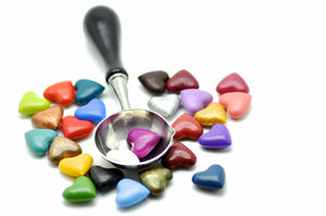 Dark Gold Sealing Wax Heart Bead - Backtozero B20 - Dark Gold, Heart Bead, Heart Wax, sale, Sealing Wax, Wax Bead