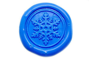 Snowflake Wax Seal Stamp | Available in 4 Sizes - Backtozero B20 - christmas, Holidays, Light Blue, mini, Nature, Signature, signaturehandle, snow, snowflake, tiny, xmas