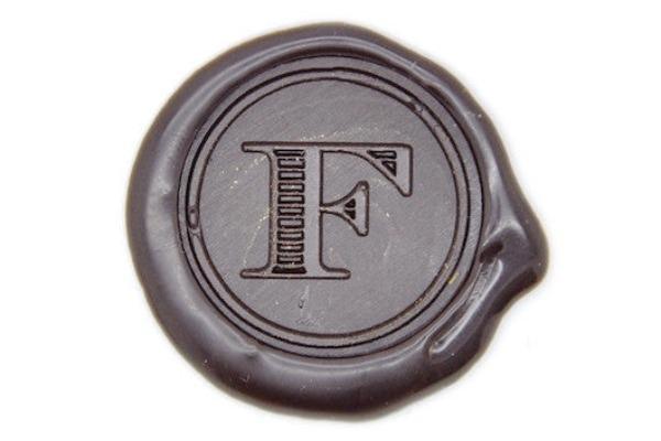 Initial Monogram Wax Seal Stamp - Backtozero B20 - 1 initial, 1initial, Brown, genericlonghandle, Letter, Monogram, One Initial, Personalized