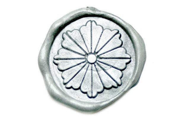 Japanese Kamon Asa Cannabis Wax Seal Stamp - Backtozero B20 - Botanical, cannabis, Deco, Decorative, him, Japanese, japanese family crest, Kamon, Leaf, Nature, Plant, Signature, signaturehandle, Silver