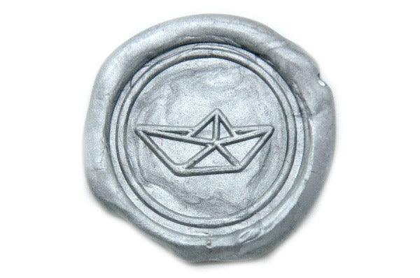 Origami Boat Wax Seal Stamp - Backtozero B20 - her, him, Origami, Signature, signaturehandle, Silver