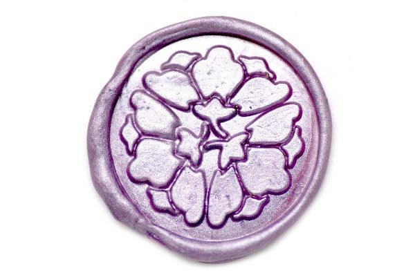 Japanese Kamon Karahana Wax Seal Stamp - Backtozero B20 - Botanical, Decorative, her, Japanese, japanese family crest, Kamon, Lavender, Leaf, metallic lavender, Nature, Plant, Signature, signaturehandle
