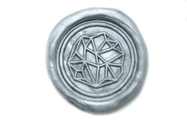 Geometric Wax Seal Stamp - Backtozero B20 - geo, Geometric, him, Signature, signaturehandle, Silver