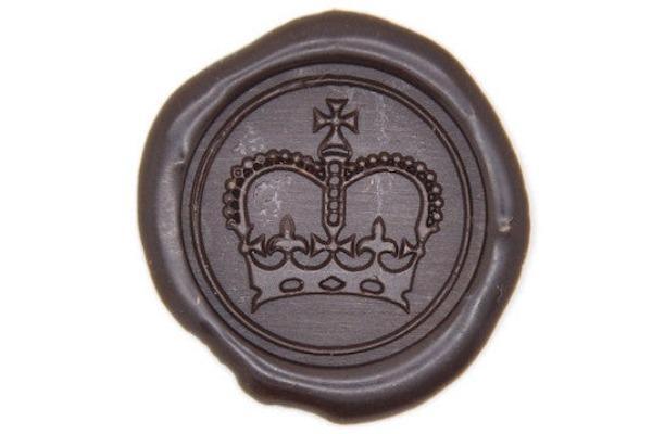 Royal Crown Wax Seal Stamp - Backtozero B20 - Brown, Crown, genericlonghandle, Heraldic, Royal