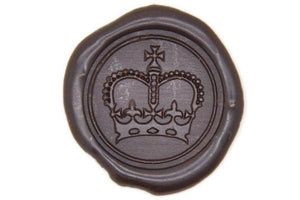 Royal Crown Wax Seal Stamp - Backtozero B20 - Brown, Crown, genericlonghandle, Heraldic, Royal