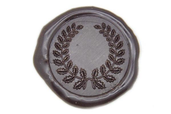 Wreath Wax Seal Stamp - Backtozero B20 - Brown, genericlonghandle, Laurel Wreath, Nature, wreath