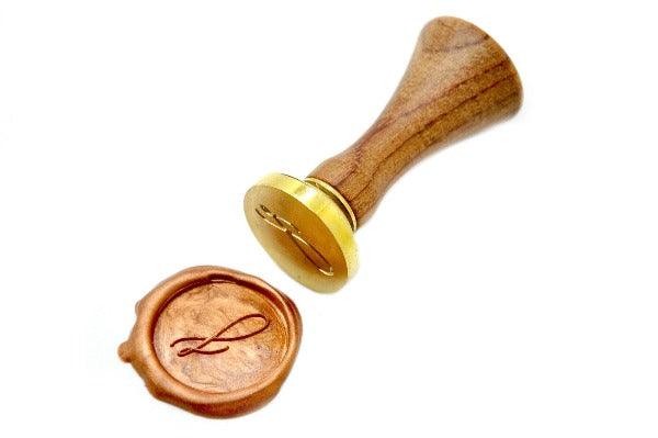 Linen & Leaf Modern Calligraphy Initial Wax Seal Stamp - Backtozero B20 - 1 initial, 1initial, Calligraphy, collaboration, Copper Gold, katie, mini, Monogram, One initial, Personalized, Signature, signaturehandle