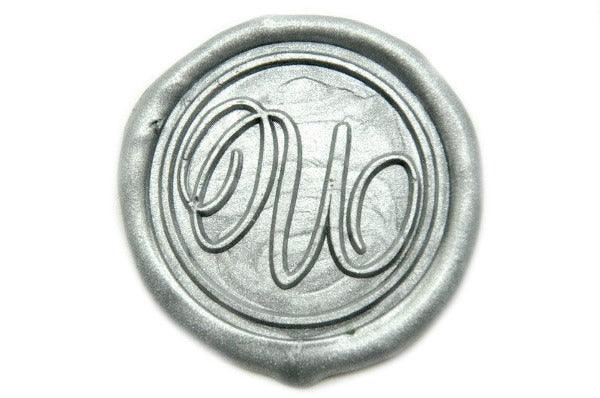 Suzanne Cunningham Calligraphy U Wax Seal Stamp | Available in 4 Sizes - Backtozero B20 - 1 initial, 1.2cm, 1initial, Calligraphy, collaboration, mini, Monogram, One initial, Personalized, Signature, signaturehandle, Silver, Suzanne Cunningham, tiny