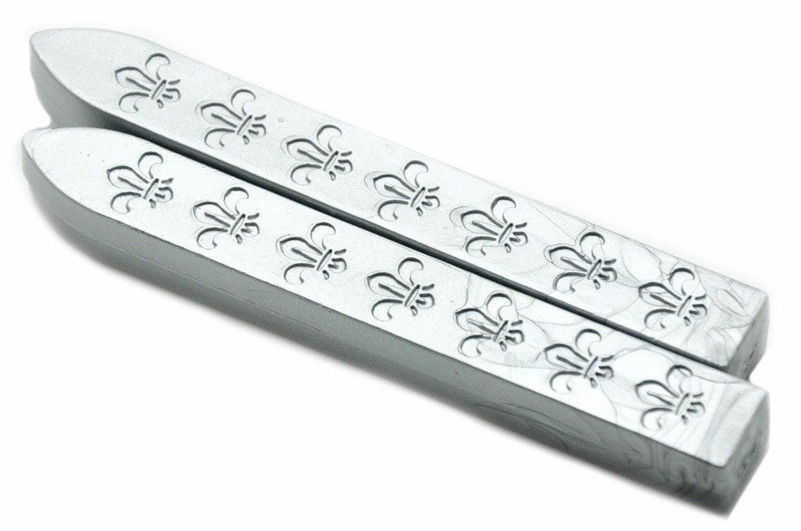Silver Non-Wick Fleur Sealing Wax Stick - Backtozero B20 - fleur non wick, Non-Wick Sitck, Non-Wick Wax, sale, Sealing Wax, Silver, Wax Stick