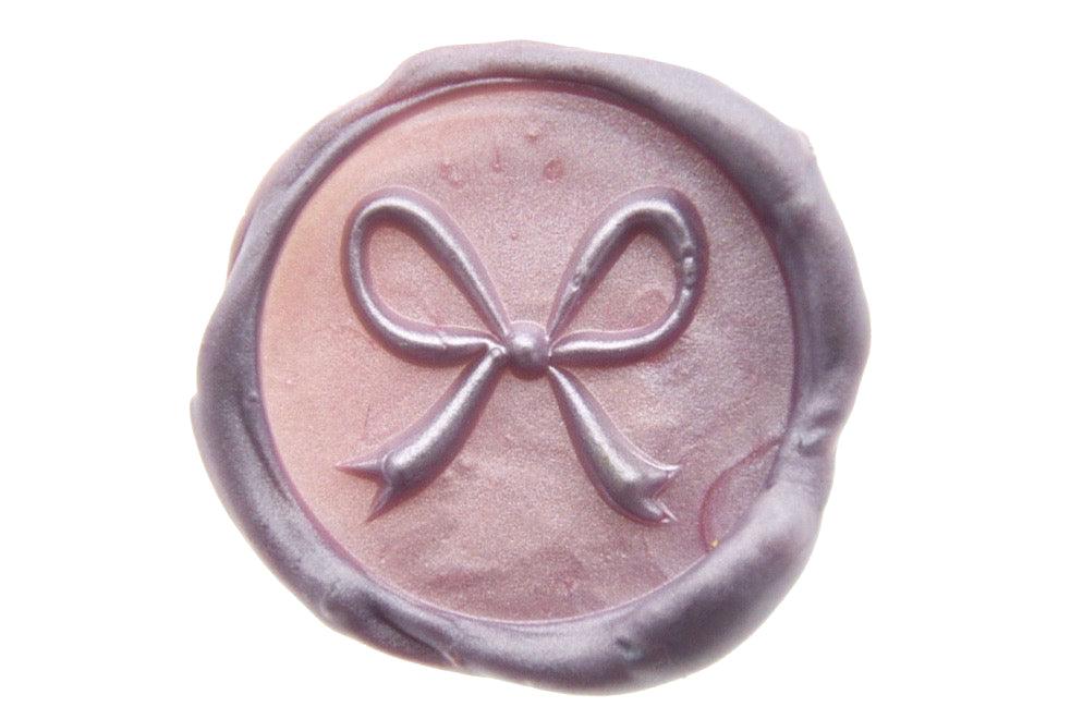 3D Bow Ribbon Wax Seal Stamp - Backtozero B20 - 3D, bow, genericlonghandle, Lavender, Metallic, metallic lavender, Purple, ribbon
