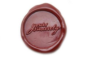 Yours Sincerely Wax Seal Stamp Designed by Pooi Chin - Backtozero B20 - collaboration, Deep Red, Message, PC, Pooi Chin, Signature, signaturehandle, sincerely, Words, yours