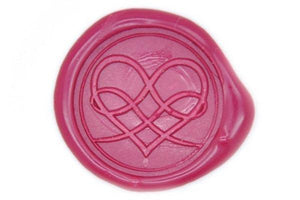 Filigree Heart Wax Seal Stamp - Backtozero B20 - Deco, genericlonghandle, Heart, Love, Rose Red, Wedding