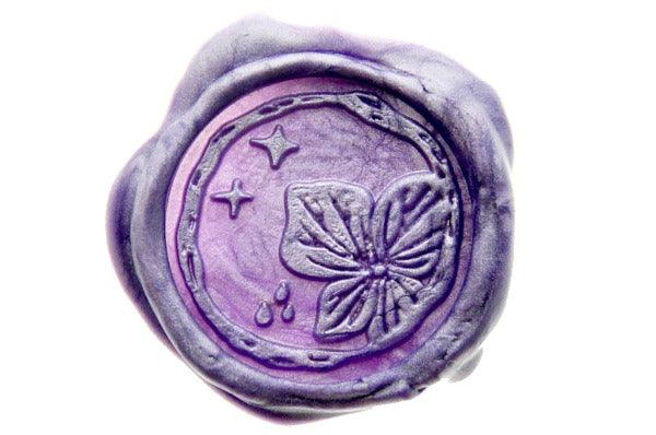 Hydrangea Stars Wax Seal Stamp Designed by Petra - Backtozero B20 - botanic, Botanical, collaboration, floral, Flower, flowers, hydrangea, metallic, metallic purple, Nature, Purple, Signature, signaturehandle, star, Stars