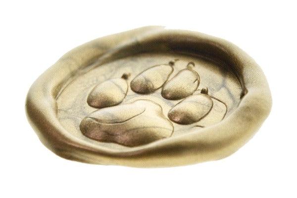 3D Paw Wax Seal Stamp - Backtozero B20 - 3D, Animal, Copper, genericlonghandle, paw, paw print, Pet, Pet Lover