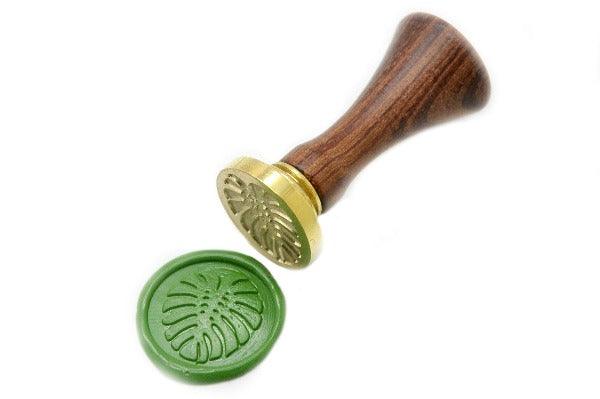 Monstera Leaf Wax Seal Stamp - Backtozero B20 - Botanical, Grass Green, Green, leaf, Leafs, monstera, nature, Plant, Signature, signaturehandle, tropical