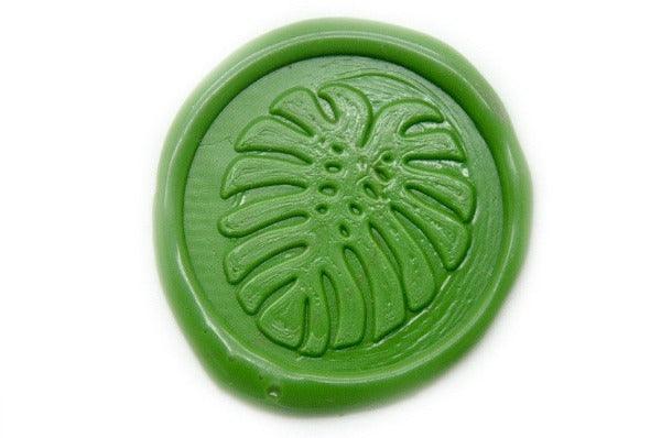 Monstera Leaf Wax Seal Stamp - Backtozero B20 - Botanical, Grass Green, Green, leaf, Leafs, monstera, nature, Plant, Signature, signaturehandle, tropical