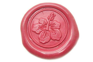 Hibiscus Wax Seal Stamp - Backtozero B20 - Botanical, Flower, hibiscus, nature, Plant, Rose Red, Signature, signaturehandle, tropical