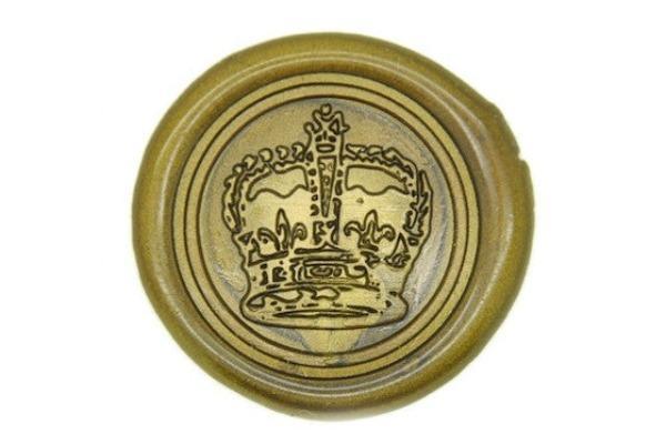 Royal Crown Wax Seal Stamp - Backtozero B20 - Crown, Dark gold, genericlonghandle, Heraldic, Royal