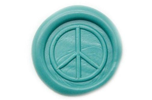 Peace Wax Seal Stamp - Backtozero B20 - Nature, peace, Signature, signaturehandle, Turquoise