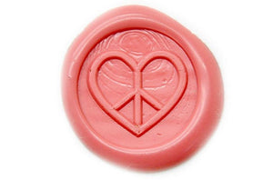 Peace Love Wax Seal Stamp - Backtozero B20 - Heart, Love, Nature, peace, Signature, signaturehandle