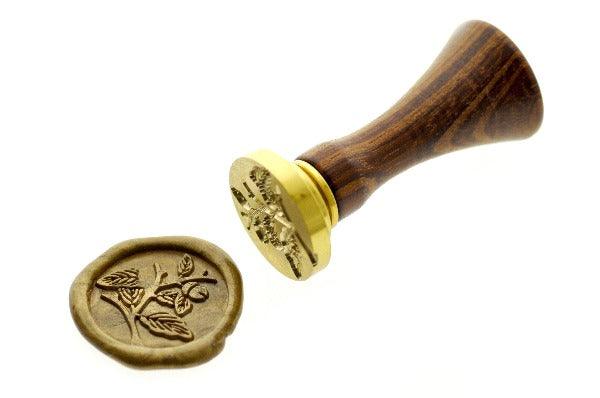 Acorn Leaf & Stem Wax Seal Stamp - Backtozero B20 - acorn, Botanical, Copper, Japanese, japanese family crest, Kamon, Leaf, Nature, Signature, signaturehandle