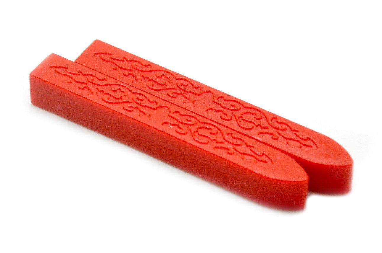 Rose Red Non-Wick Filigree Sealing Wax Stick - Backtozero B20 - filigree non wick, Non-Wick Sitck, Non-Wick Wax, Red, sale, Sealing Wax, Wax Stick
