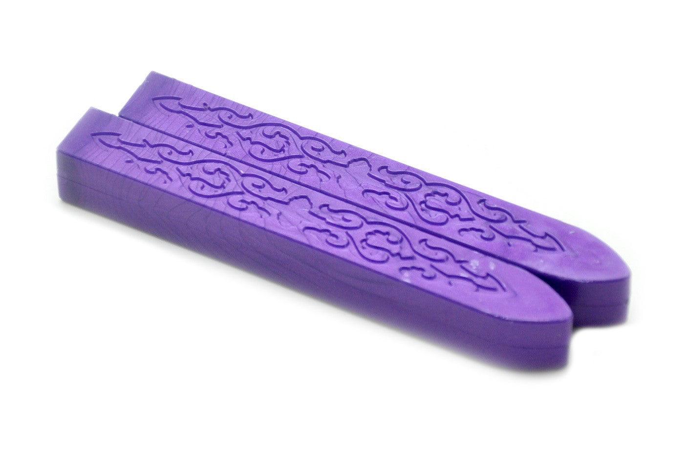 Purple Non-Wick Filigree Sealing Wax Stick - Backtozero B20 - filigree non wick, Non-Wick Sitck, Non-Wick Wax, Purple, sale, Sealing Wax, Wax Stick