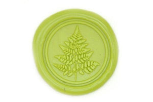 Fern Wax Seal Stamp - Backtozero B20 - Botanical, fern, genericlonghandle, Leaf, Nature, Pastel Green, Plant