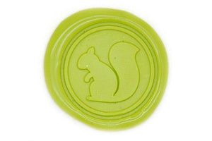 Squirrel Wax Seal Stamp - Backtozero B20 - Animal, genericlonghandle, Pastel Green, Squirrel